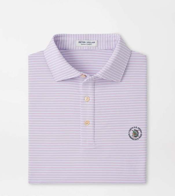 126th U.S. Open Harrington Performance Jersey Polo in White / Purple Iris