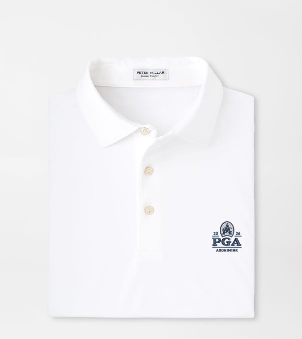 PGA Championship Solid Performance Jersey Polo in White
