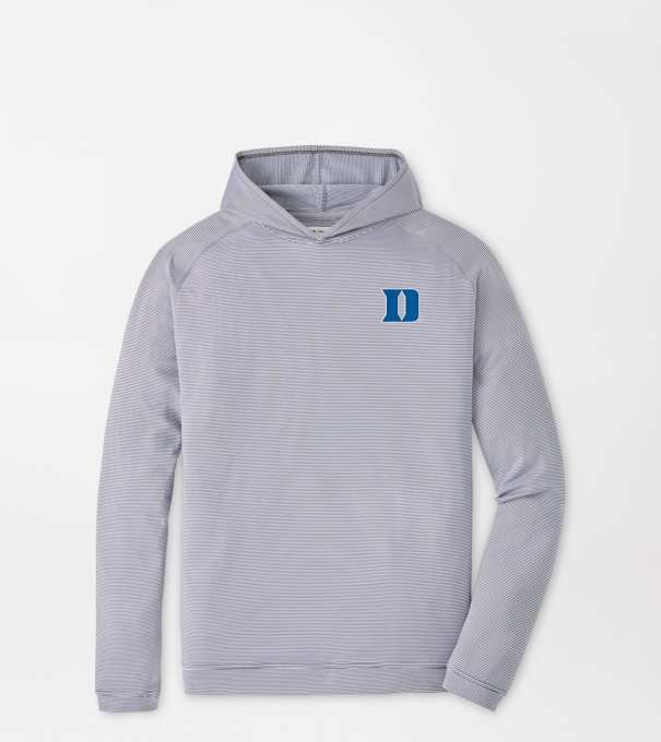 Duke University Pine Sugar Stripe Performance Hoodie in Iron