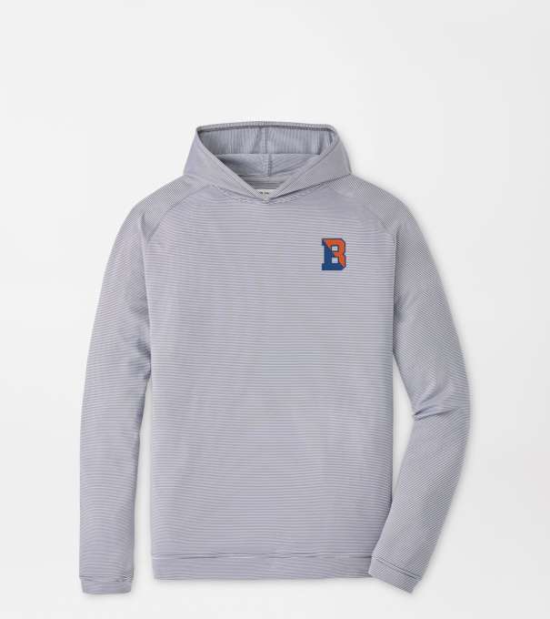 Bucknell Pine Sugar Stripe Performance Hoodie in Iron
