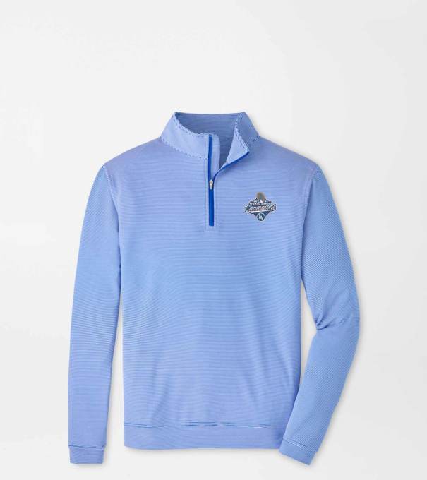 Los Angeles Dodgers World Series Perth Sugar Stripe Performance Quarter-Zip in Blue3/White