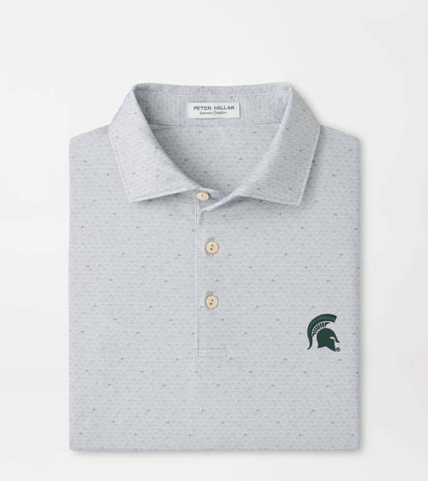 Michigan State Spartans On The Ball Performance Jersey Polo in British Grey