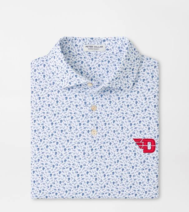 University of Dayton Kick Off Performance Jersey Polo in Blue Frost