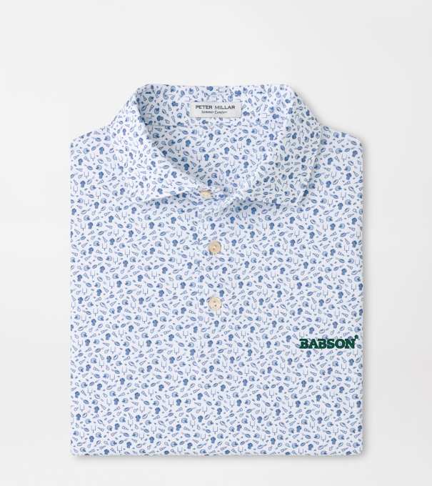 Babson Kick Off Performance Jersey Polo in Blue Frost