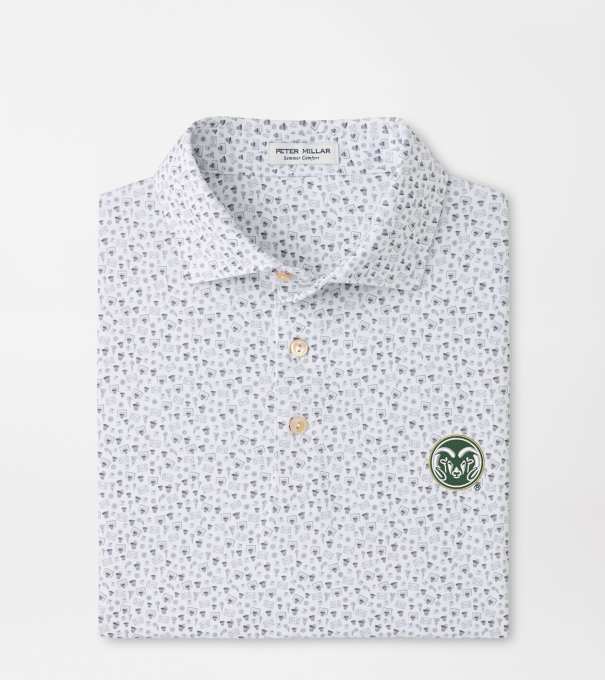 Colorado State Buzzer Beater Performance Jersey Polo in White