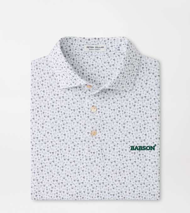 Babson Buzzer Beater Performance Jersey Polo in White