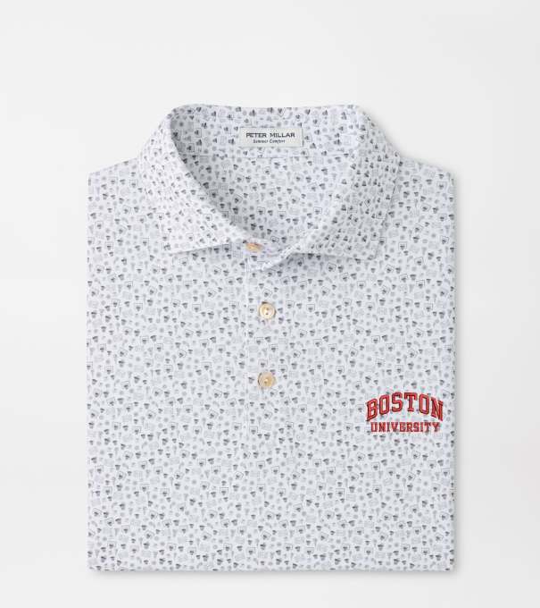 Boston University Buzzer Beater Performance Jersey Polo in White