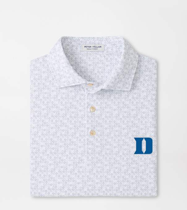 Duke University Bases Loaded Performance Jersey Polo in White