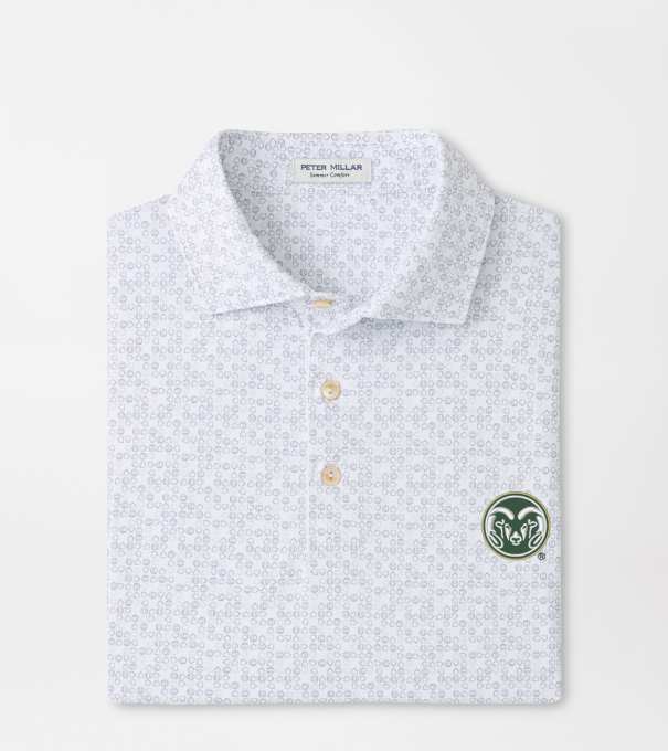 Colorado State Bases Loaded Performance Jersey Polo in White