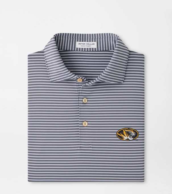 Missouri Tiebreaker Performance Jersey Stripe Polo in Iron
