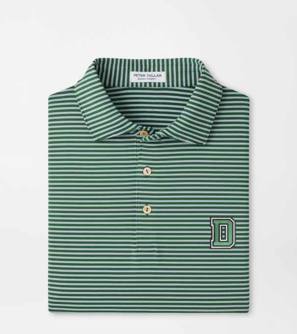 Dartmouth Tiebreaker Performance Jersey Stripe Polo in Green1