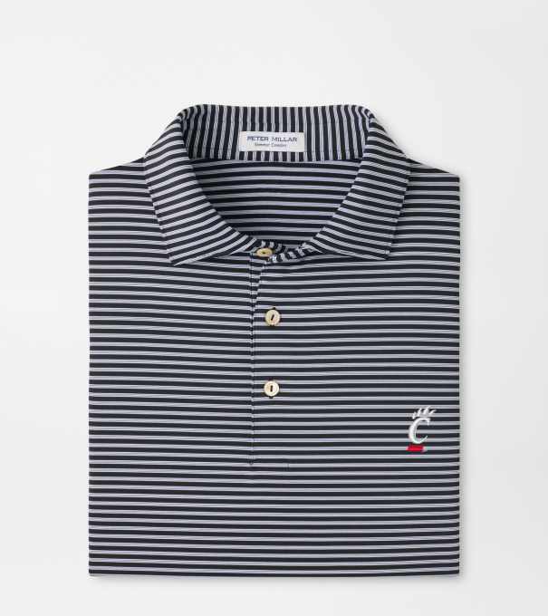 Cincinnati Tiebreaker Performance Jersey Stripe Polo in Black