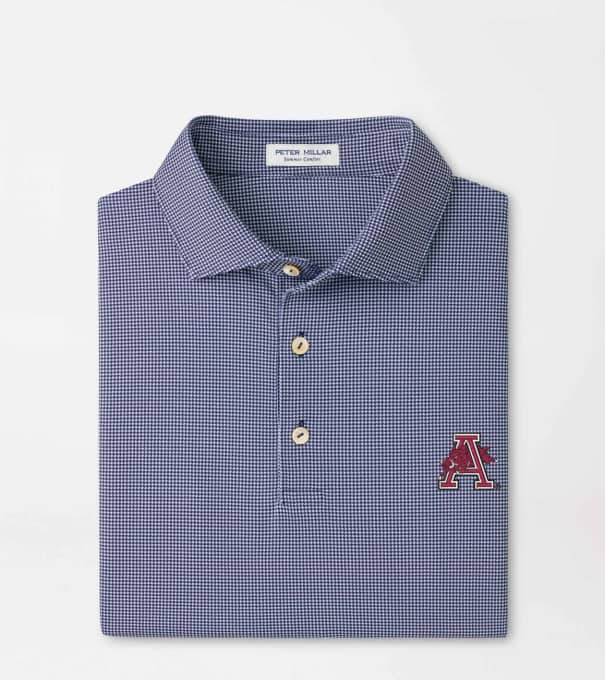 Arkansas Vault Border Performance Jersey Polo in Navy