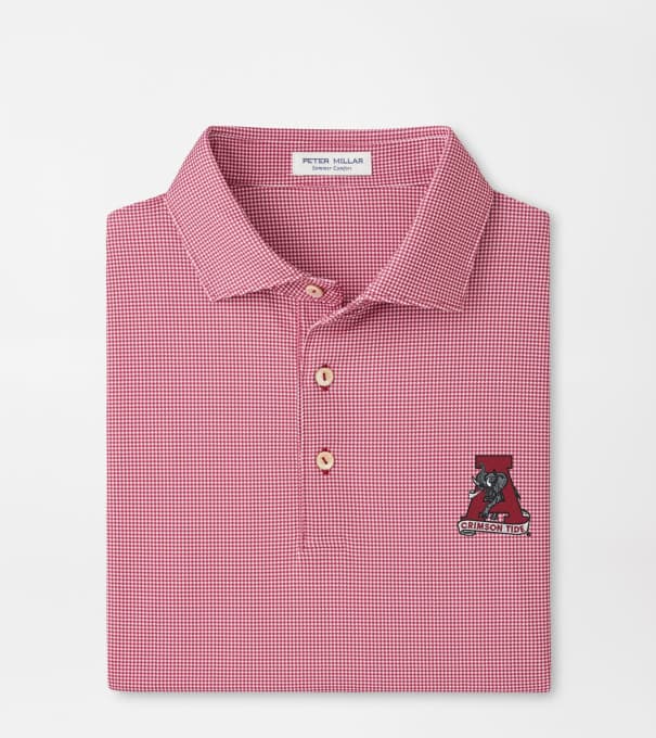 Alabama Vault Border Performance Jersey Polo in Crimson1