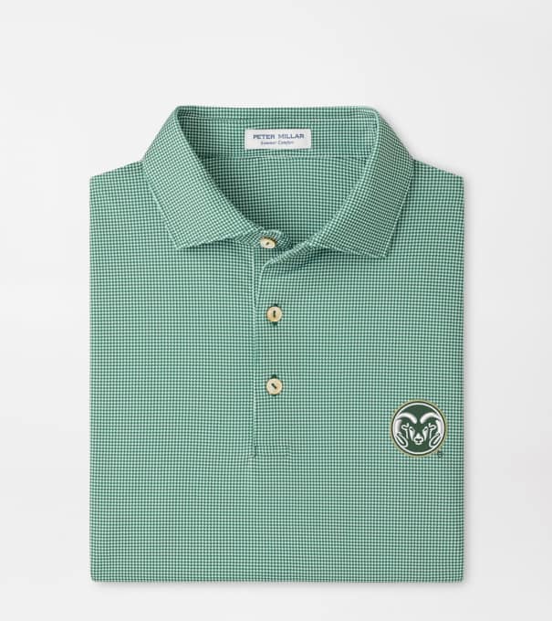 Colorado State Border Performance Jersey Polo in Green1