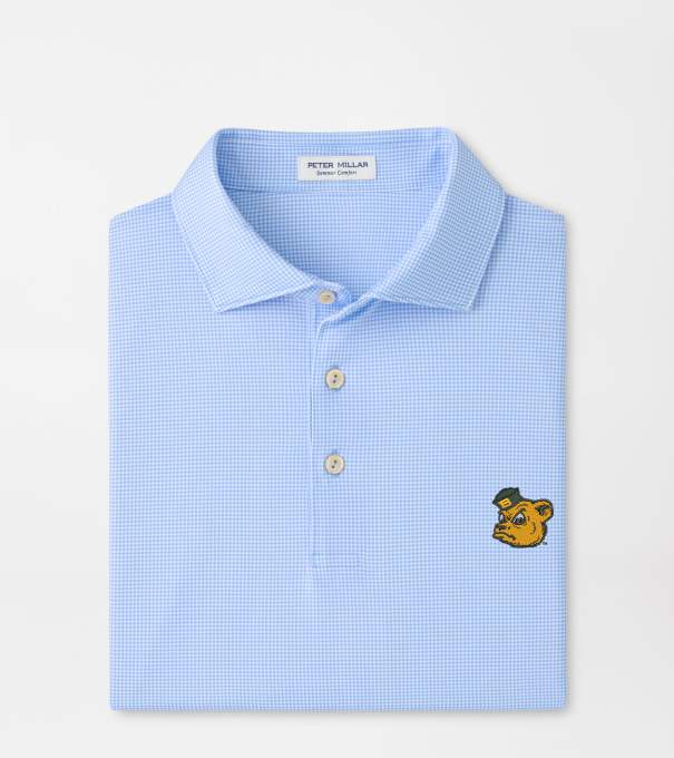 Baylor Vault Border Performance Jersey Polo in Cottage Blue