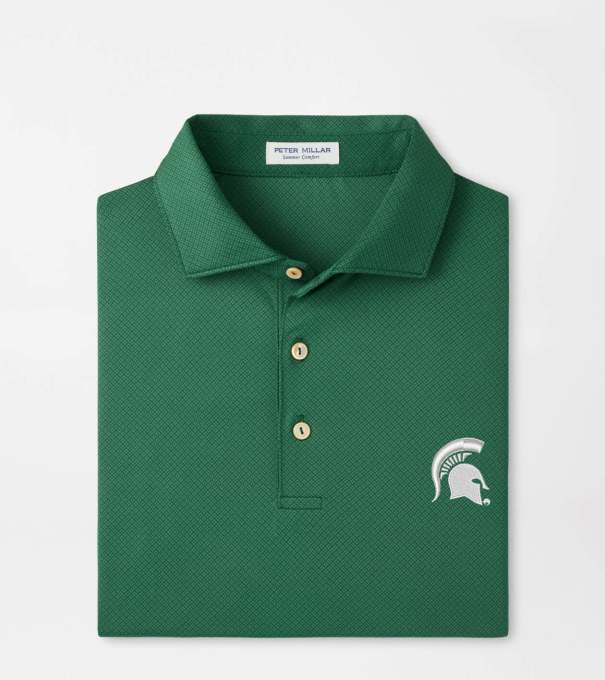 Michigan State Spartans Hugo Performance Jersey Polo in Green1