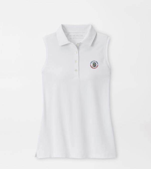 126th U.S. Open Women's Banded Sport Mesh Sleeveless Button Polo in White