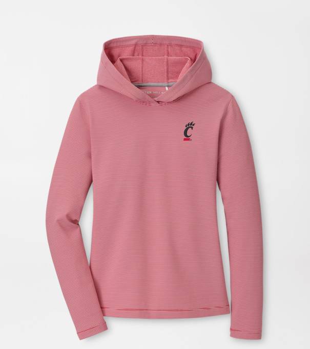 Cincinnati Women's Pine Sugar Stripe Performance Hoodie in Red3