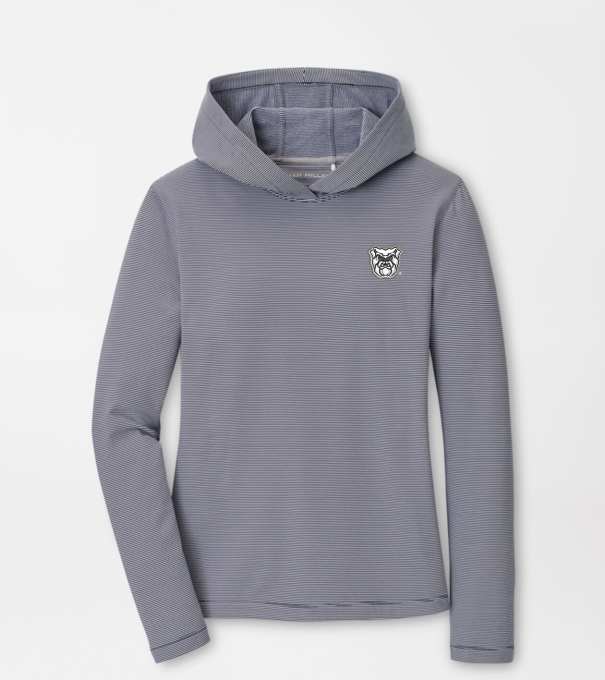 Butler Women's Pine Sugar Stripe Performance Hoodie in Navy