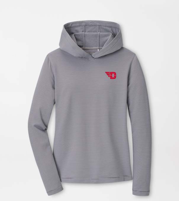 University of Dayton Women's Pine Sugar Stripe Performance Hoodie in Iron