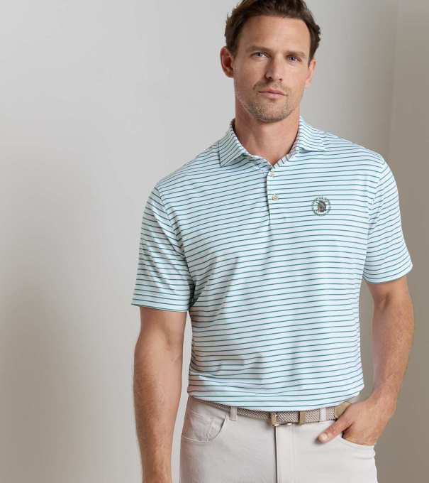 126th U.S. Open Dunnes Performance Jersey Polo in White / Snow Pea