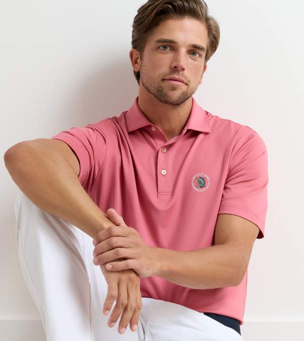 126th U.S. Open Solid Performance Jersey Polo in Chili Red