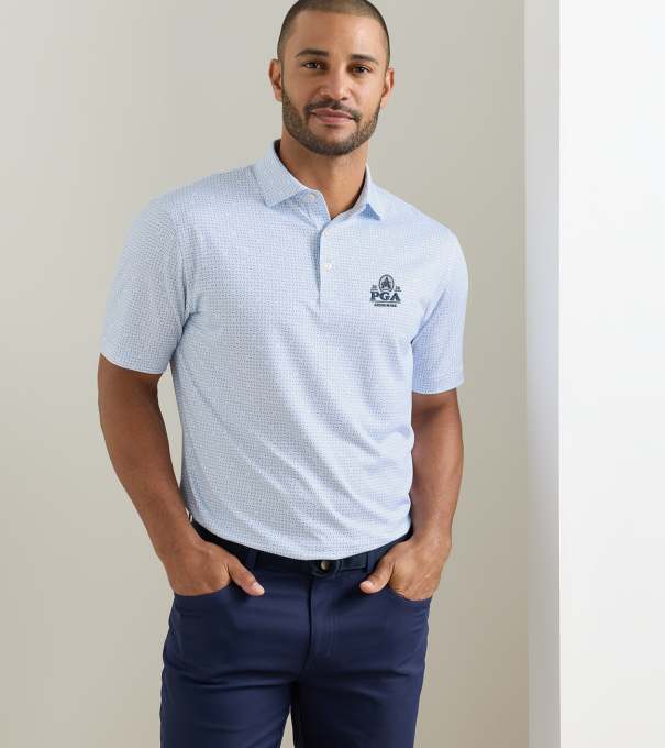 PGA Championship Ashgrove Performance Jersey Polo in Stream Blue