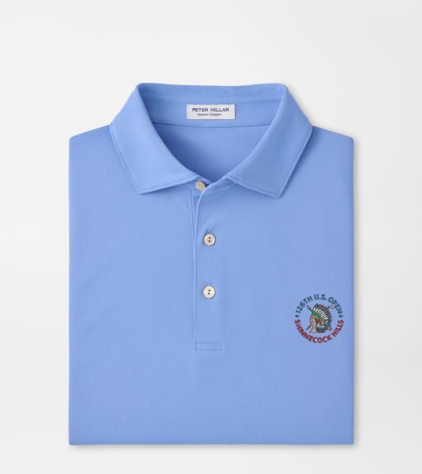 126th U.S. Open Solid Performance Mesh Polo in BLUEBIRD