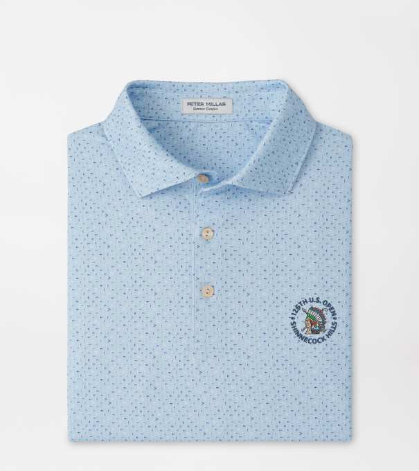 126th U.S. Open Pennants Performance Jersey Polo in Stream Blue