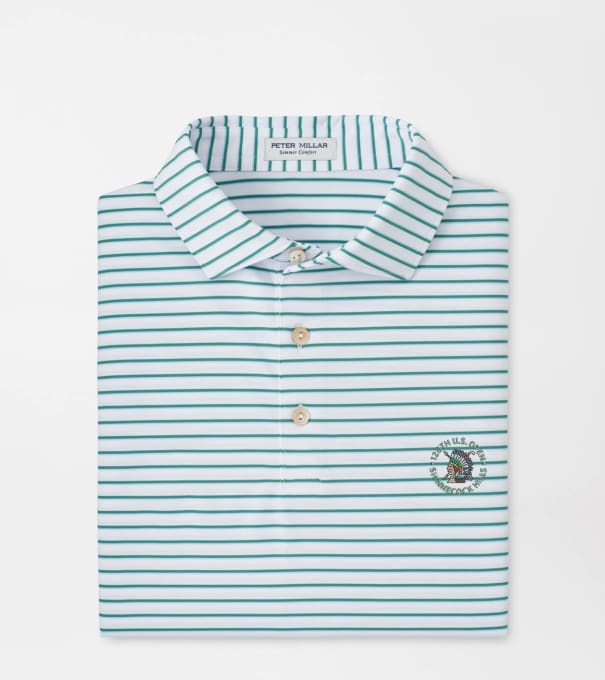 126th U.S. Open Dunnes Performance Jersey Polo in White / Snow Pea