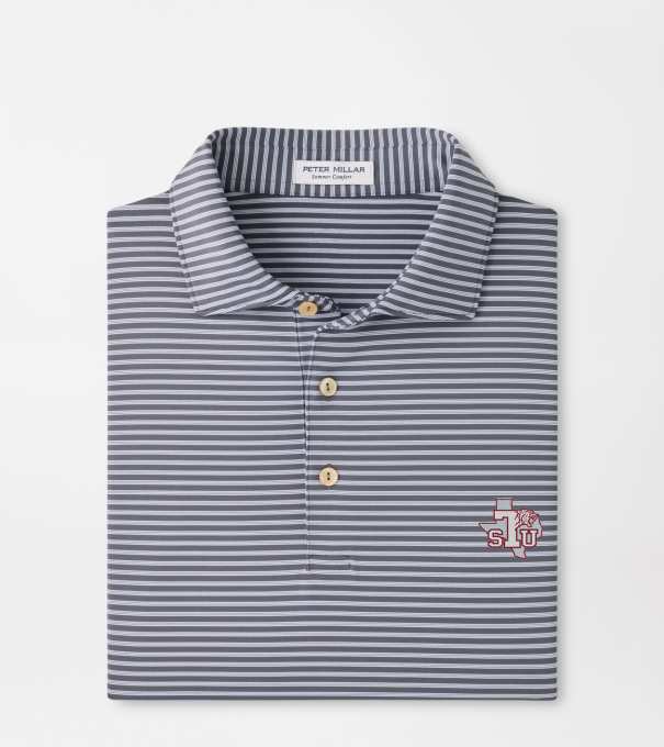Texas Southern Tiebreaker Performance Jersey Stripe Polo in Iron