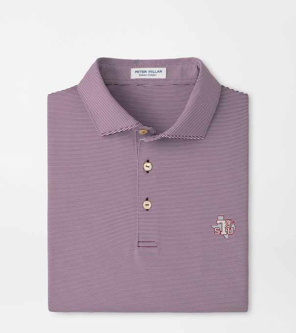 Texas Southern Jubilee Stripe Performance Polo in Maroon3
