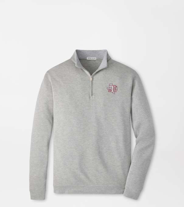 Texas Southern Crown Comfort Quarter-Zip Pullover in Light Grey