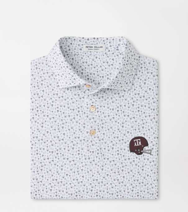 Texas A&M Vault Buzzer Beater Performance Jersey Polo in White