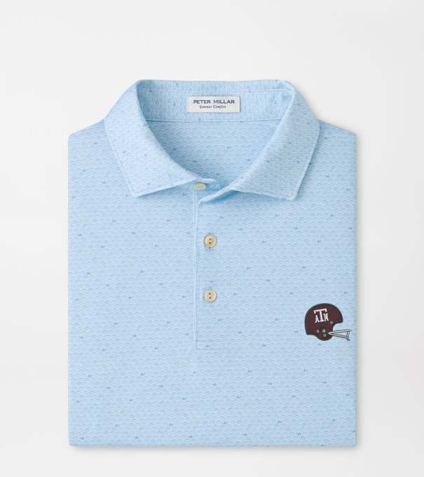 Texas A&M Vault On The Ball Performance Jersey Polo in PALE BLUE