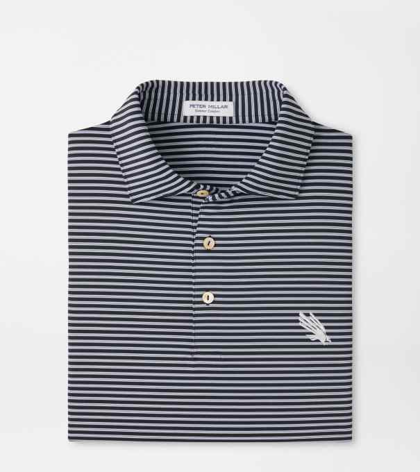 North Texas Tiebreaker Performance Jersey Stripe Polo in Black