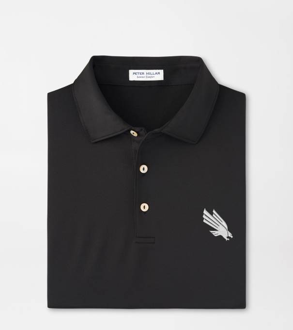 North Texas Solid Performance Jersey Polo in Black