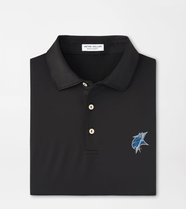 Elizabeth City Solid Performance Jersey Polo in Black