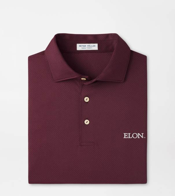 Elon Hugo Performance Jersey Polo in Maroon3