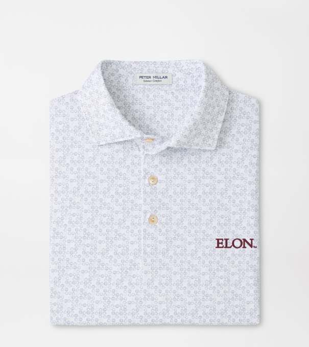 Elon Bases Loaded Performance Jersey Polo in White