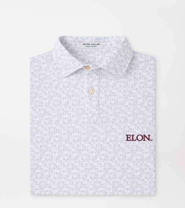 Elon Bases Loaded Youth Performance Jersey Polo in White