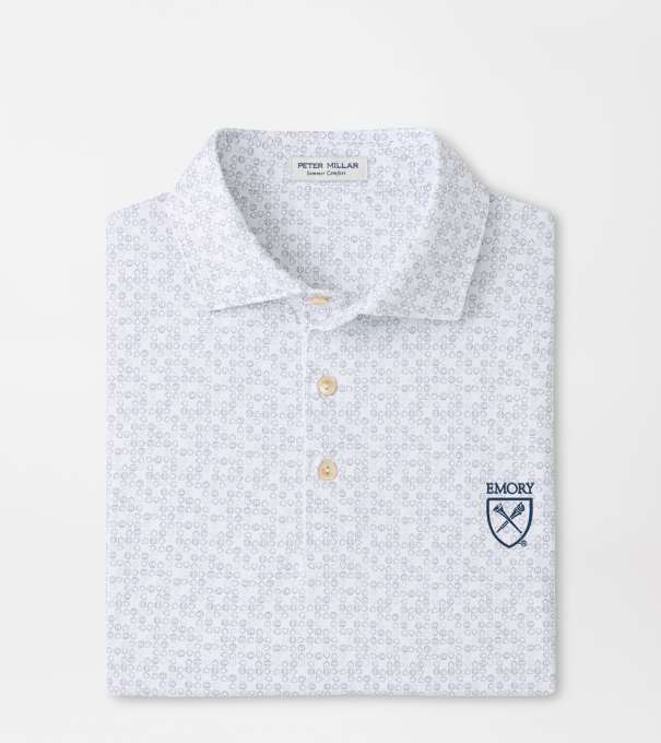 Emory Bases Loaded Performance Jersey Polo in White