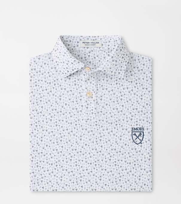 Emory Buzzer Beater Youth Performance Jersey Polo in White