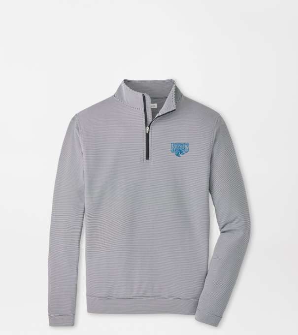 Fayettville State Perth Sugar Stripe Performance Quarter-Zip in Black/White