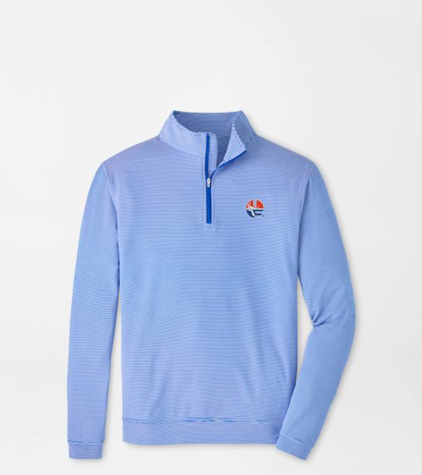 Florida Vault Perth Mini-Stripe Performance Pullover in Blue3/White