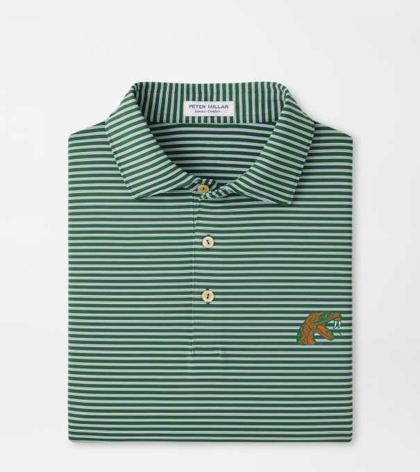 Florida A&M Tiebreaker Performance Jersey Stripe Polo in Green1