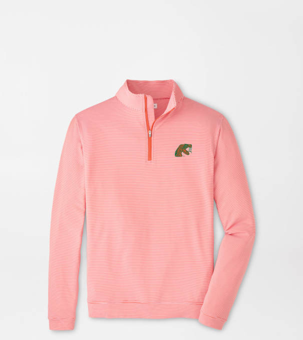 Florida A&M Perth Sugar Stripe Performance Quarter-Zip in Orange6/White