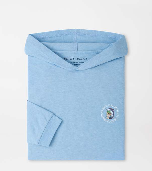 126th U.S. Open Course Map T-Shirt Hoodie in Cottage Blue