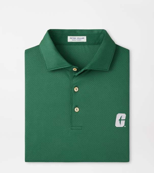 UNC Charlotte Hugo Performance Jersey Polo in Green1
